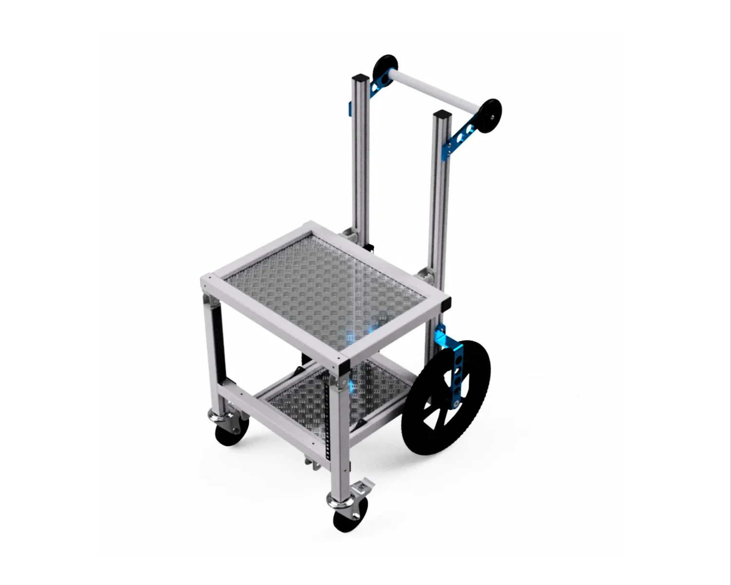 PSC EuroSoundCart professional foldable production sound cart with rack mounts and large wheels for location sound recording in Italy.
