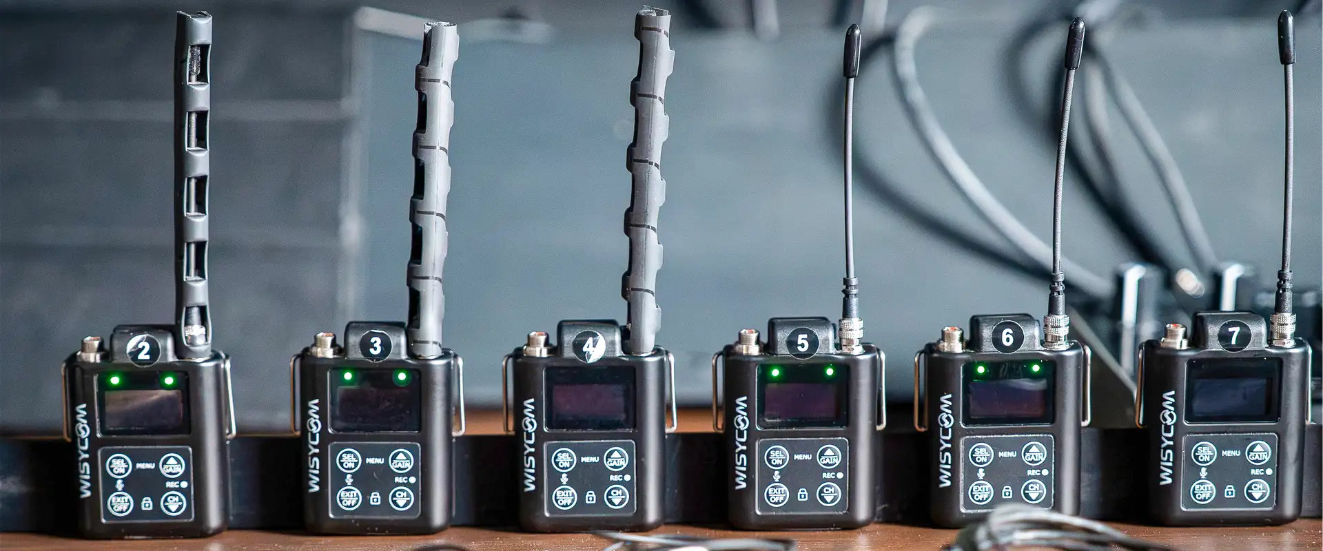 Professional wireless microphone systems for rental in Italy. A multi-channel kit of high-end pocket transmitters and lavalier microphones ready for international film, TV, and broadcast productions.